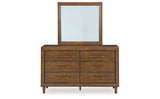 Lyncott King Upholstered Bed with Mirrored Dresser and 2 Nightstands in Brown from Ashley - Luna Furniture