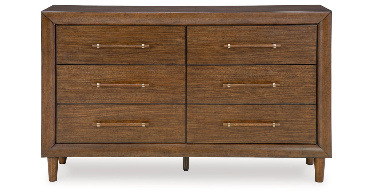 Lyncott California King Upholstered Bed with Dresser and Nightstand in Brown from Ashley - Luna Furniture