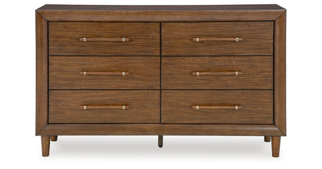 Lyncott King Upholstered Bed with Dresser in Brown from Ashley - Luna Furniture