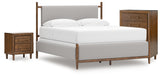 Lyncott Brown Upholstered Panel Bedroom Set from Ashley - Luna Furniture