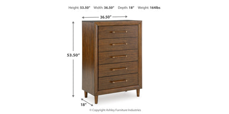 Lyncott King Upholstered Bed with Mirrored Dresser and Chest in Brown from Ashley - Luna Furniture