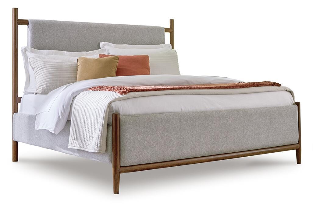 Lyncott Brown Queen Upholstered Panel Bed from Ashley Furniture - Luna Furniture