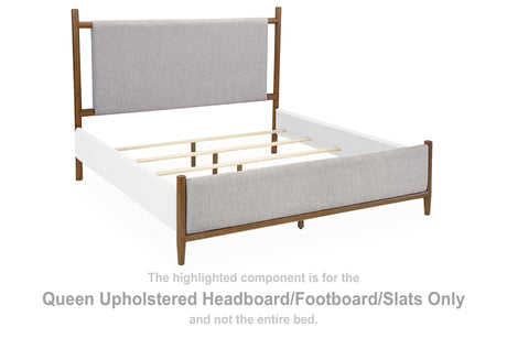 Lyncott Queen Upholstered Bed with Mirrored Dresser and Nightstand in Brown from Ashley - Luna Furniture