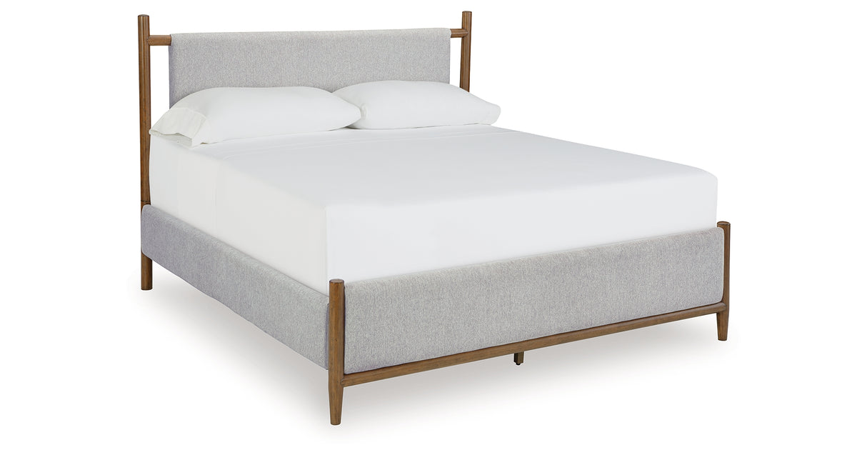 Lyncott Queen Upholstered Bed with Dresser and 2 Nightstands in Brown from Ashley - Luna Furniture