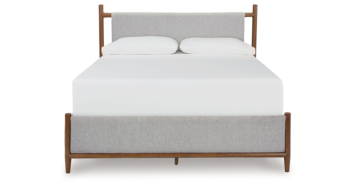 Lyncott Brown California King Upholstered Panel Bed from Ashley Furniture - Luna Furniture