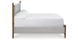 Lyncott California King Upholstered Bed with Mirrored Dresser, Chest and 2 Nightstands in Brown from Ashley - Luna Furniture