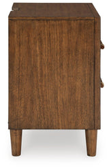 Lyncott Brown/Beige Queen Upholstered Bed, Dresser, Mirror and 2 Nightstands from Ashley Furniture - Luna Furniture