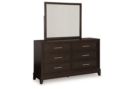 Neymorton Dark Grayish Brown Upholstered Panel Bedroom Set from Ashley - Luna Furniture