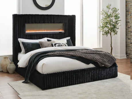 Tayleena Black Queen Upholstered Bed from Ashley - Luna Furniture