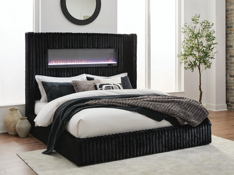 Tayleena Black Queen Upholstered Bed from Ashley - Luna Furniture