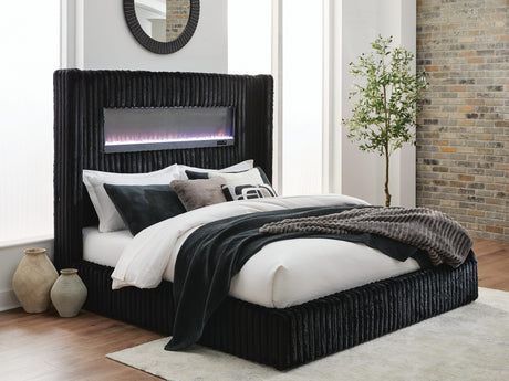 Tayleena Black Queen Upholstered Bed from Ashley - Luna Furniture