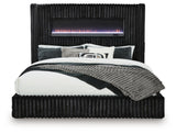 Tayleena Black Queen Upholstered Bed from Ashley - Luna Furniture