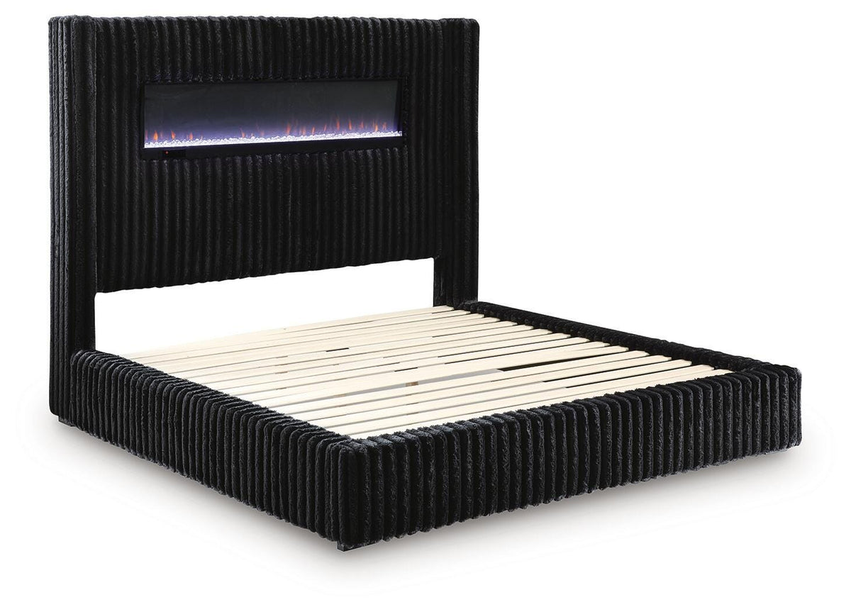 Tayleena Black King Upholstered Bed from Ashley - Luna Furniture