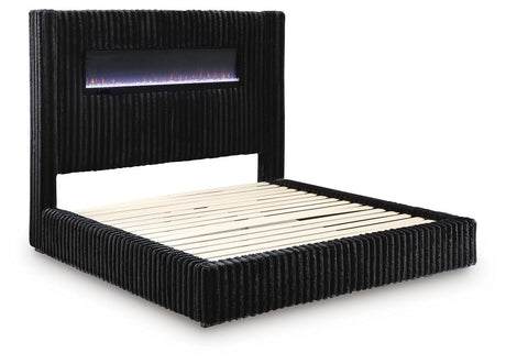 Tayleena Black Queen Upholstered Bed from Ashley - Luna Furniture