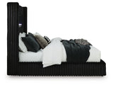 Tayleena Black Queen Upholstered Bed from Ashley - Luna Furniture