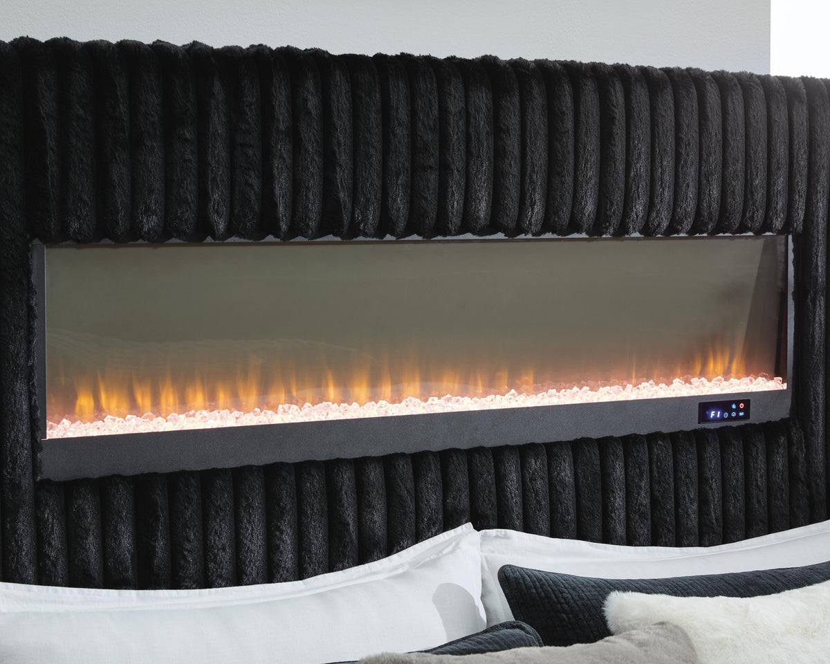 Tayleena Black Queen Upholstered Bed from Ashley - Luna Furniture