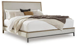 Tomtyn Light Brown Queen Upholstered Platform Bed from Ashley - Luna Furniture