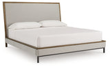 Tomtyn Light Brown California King Upholstered Platform Bed from Ashley Furniture - Luna Furniture