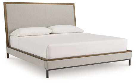 Tomtyn Light Brown California King Upholstered Platform Bed from Ashley Furniture - Luna Furniture