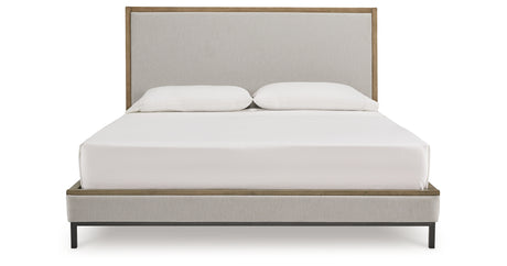 Tomtyn Light Brown California King Upholstered Platform Bed from Ashley Furniture - Luna Furniture