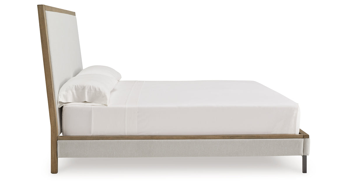 Tomtyn Light Brown California King Upholstered Platform Bed from Ashley Furniture - Luna Furniture
