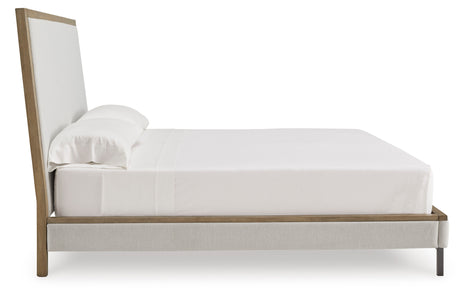 Tomtyn Light Brown Upholstered Platform Bedroom Set from Ashley - Luna Furniture