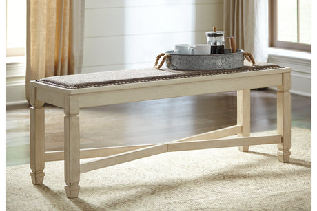 Bolanburg Antique White Dining Table with 4 Chairs and Bench from Ashley Furniture - Luna Furniture
