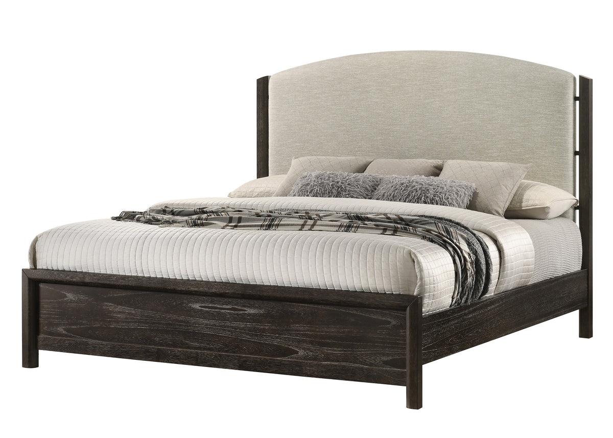 Ethel Dark Brown Upholstered King Bed from Crown Mark - Luna Furniture