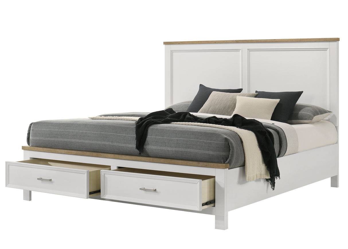 Aston White King Storage Bed from Crown Mark - Luna Furniture