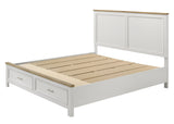 Aston White King Storage Bed from Crown Mark - Luna Furniture