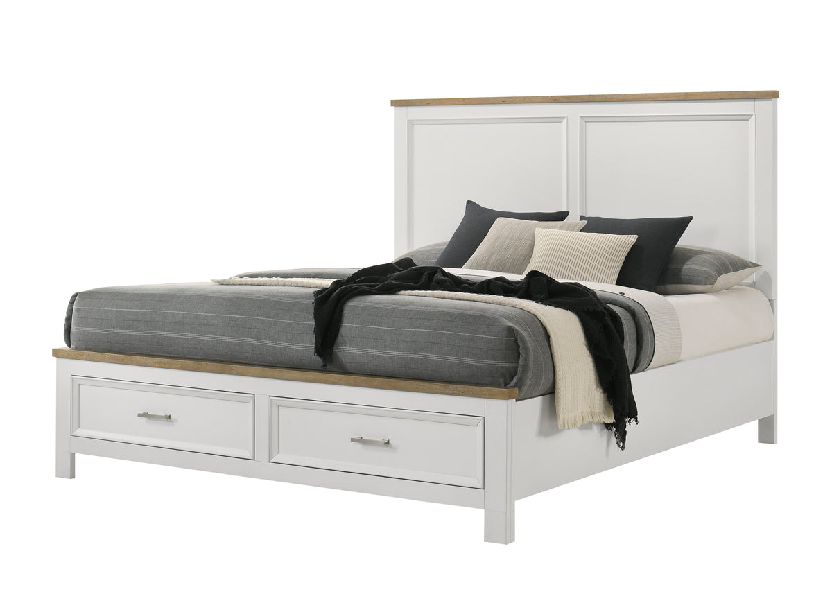 Aston White Queen Storage Bed from Crown Mark - Luna Furniture