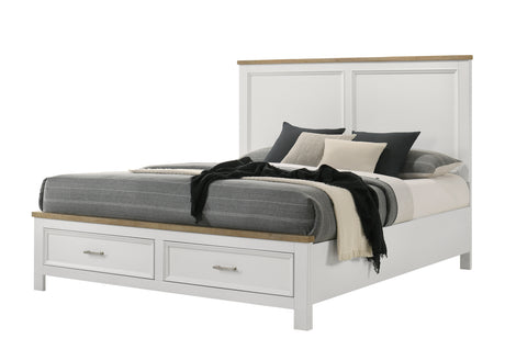 Aston White Queen Storage Bed from Crown Mark - Luna Furniture