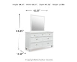 Fortman King Panel Storage Bed with Mirrored Dresser in White from Ashley - Luna Furniture