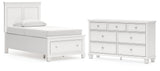 Fortman Twin Panel Storage Bed with Dresser in White from Ashley Furniture - Luna Furniture