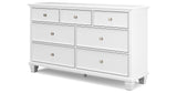 Fortman Twin Panel Storage Bed with Dresser and Nightstand in White from Ashley Furniture - Luna Furniture