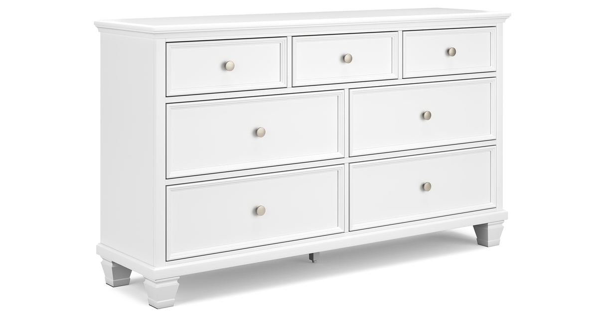 Fortman Queen Panel Storage Bed with Dresser and Chest in White from Ashley Furniture - Luna Furniture