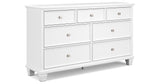 Fortman Queen Panel Storage Bed with Dresser and Chest in White from Ashley Furniture - Luna Furniture