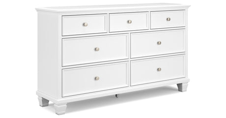 Fortman California King Panel Storage Bed with Dresser and Chest in White from Ashley - Luna Furniture