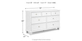 Fortman Queen Panel Storage Bed with Dresser and Chest in White from Ashley Furniture - Luna Furniture