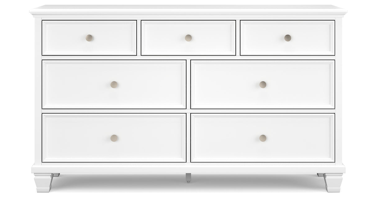 Fortman Queen Panel Storage Bed with Dresser and Chest in White from Ashley Furniture - Luna Furniture