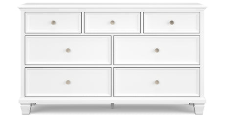 Fortman Queen Panel Storage Bed with Dresser and Nightstand in White from Ashley - Luna Furniture