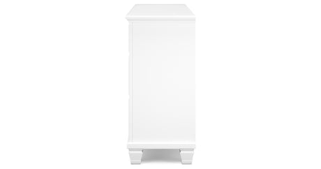 Fortman White King Panel Bed, Dresser and 2 Nightstands from Ashley - Luna Furniture