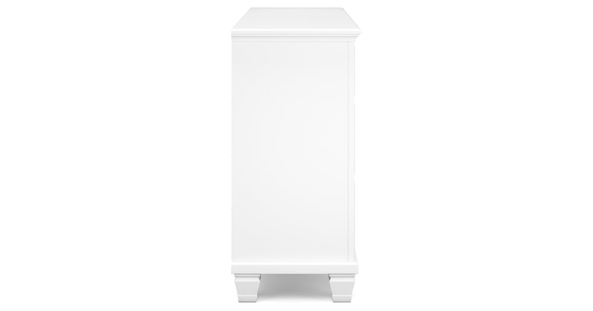 Fortman Queen Panel Storage Bed with Dresser and Chest in White from Ashley Furniture - Luna Furniture
