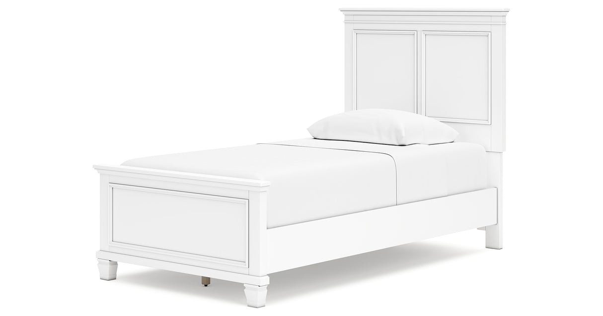 Fortman White Twin Panel Bed from Ashley Furniture - Luna Furniture