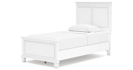 Fortman White Twin Panel Bed from Ashley - Luna Furniture