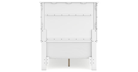Fortman Twin Panel Bed with Mirrored Dresser and Chest in White from Ashley - Luna Furniture