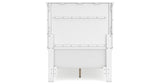 Fortman Twin Panel Bed with Mirrored Dresser, Chest and 2 Nightstands in White from Ashley Furniture - Luna Furniture