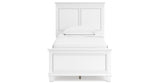 Fortman Twin Panel Bed with Mirrored Dresser, Chest and 2 Nightstands in White from Ashley Furniture - Luna Furniture