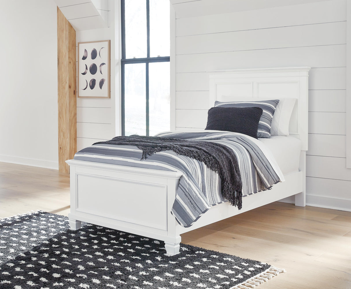 Fortman White Twin Panel Bed from Ashley Furniture - Luna Furniture