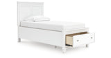 Fortman Twin Panel Storage Bed with Dresser and Nightstand in White from Ashley Furniture - Luna Furniture